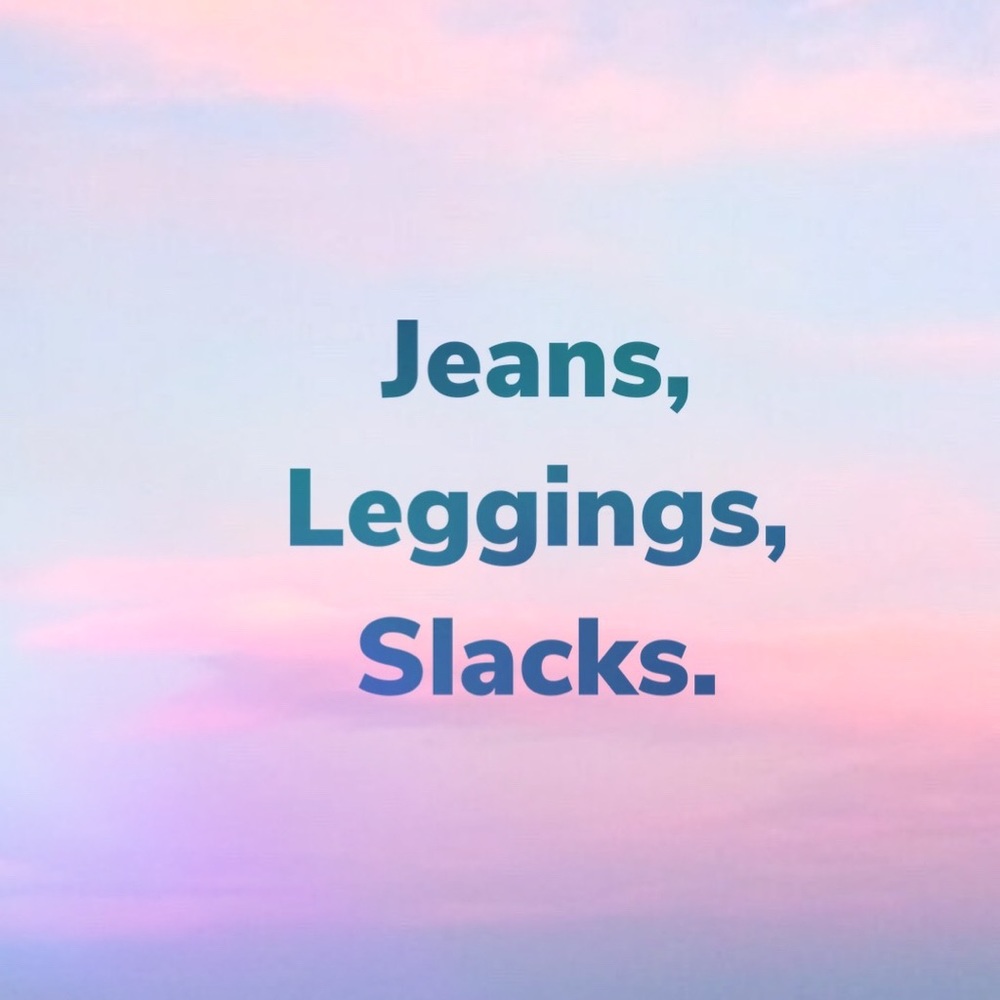 Listings for jeans, leggings, slacks